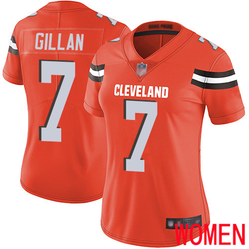 Cleveland Browns Jamie Gillan Women Orange Limited Jersey #7 NFL Football Alternate Vapor Untouchable